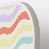 Modern Minimalist Scalloped Pastel Waves Linear ピックルボールラケット (左詳細)