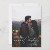 Modern Minimalist Script 1 Photo Merry Christmas シーズンカード (正面)