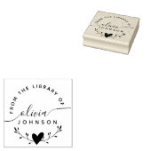 Modern Minimalist Script Custom Library Book ラバースタンプ (押印)