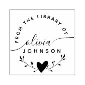 Modern Minimalist Script Custom Library Book ラバースタンプ (インプリント)