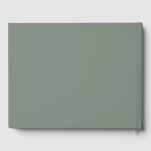 Modern Minimalist Script Custom Wedding Sage Green ゲストブック (裏面)