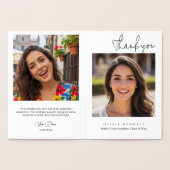 Modern Minimalist Script Graduation Thank You Card 箔カード (内部)