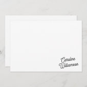 Modern Minimalist Script Personalized Stationery  ノートカード (正面/裏面)