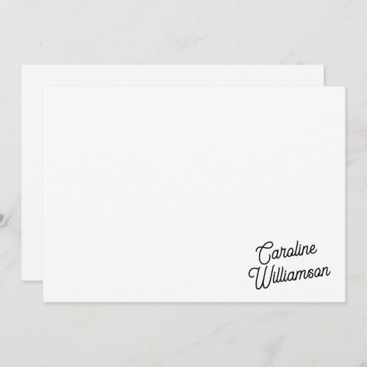 Modern Minimalist Script Personalized Stationery  ノートカード (正面/裏面)