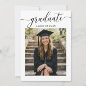 Modern Minimalist Script Photo Graduate 招待状 (正面)