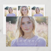 Modern Minimalist Script Photo Graduation 案内状 (正面/裏面)