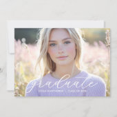 Modern Minimalist Script Photo Graduation 案内状 (正面)