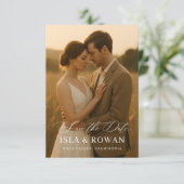 Modern Minimalist Script Photo Wedding セーブザデート (スタンド正面)