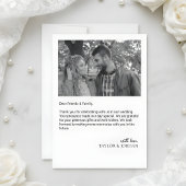 Modern Minimalist Script Photo Wedding Custom  サンキューカード
