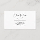 Modern Minimalist Script Professional Photographer 名刺 (裏面)