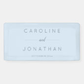 Modern Minimalist Script Soft Blue Custom Wedding 横断幕 (横)
