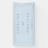 Modern Minimalist Script Soft Blue Custom Wedding 横断幕 (縦)