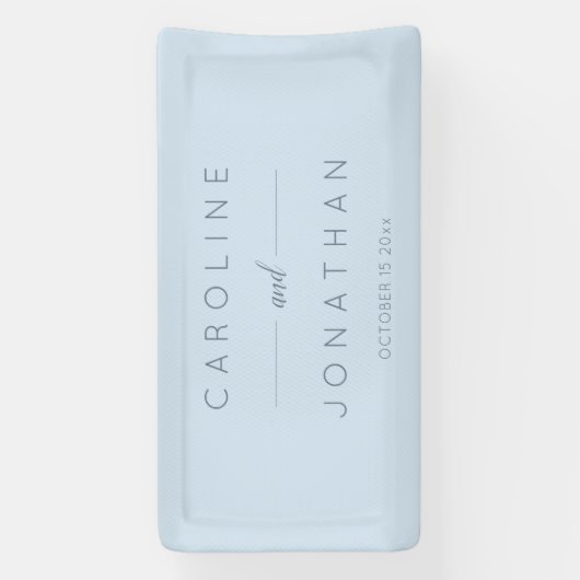 Modern Minimalist Script Soft Blue Custom Wedding 横断幕 (縦)