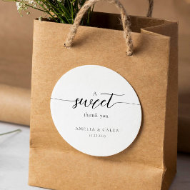 Modern Minimalist Script Wedding ラウンドシール