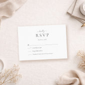Modern Minimalist Script Wedding RSVP Card