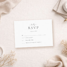 Modern Minimalist Script Wedding RSVP Card