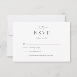 Modern Minimalist Script Wedding RSVP Card