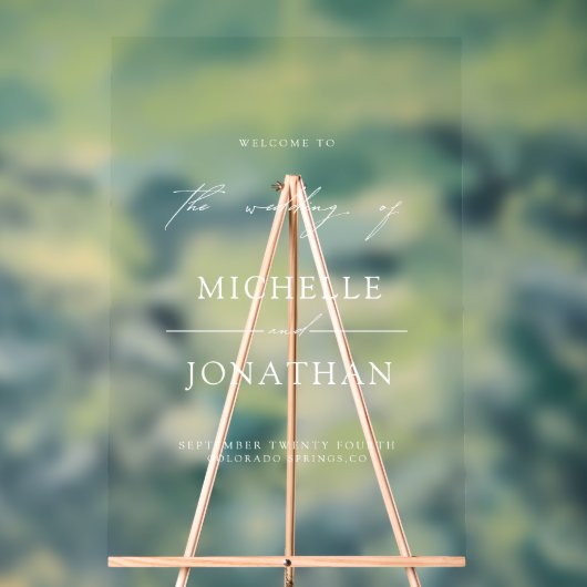 Modern Minimalist Script Wedding Welcome  アクリルサイン (ニュートラル)