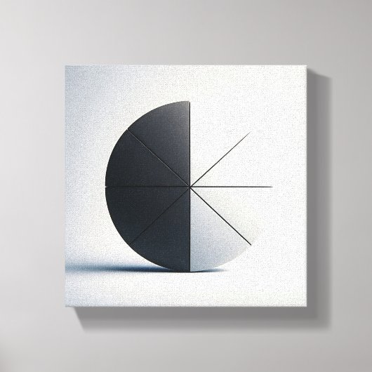 Modern Minimalist Segmented Sphere Art - Abstract  キャンバスプリント (正面)