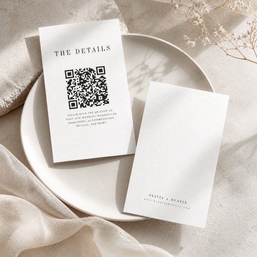 Modern Minimalist Serif Wedding Mini Details Cards エンクロージャーカード