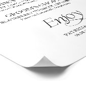 Modern Minimalist Signature Cocktails Wedding Sign ポスター (角)