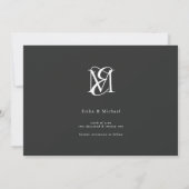 Modern Minimalist Simple 3 Photos Wedding サンキューカード (裏面)