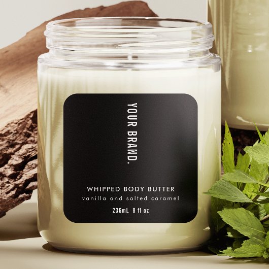 Modern Minimalist Simple Black Jar Product スクエアシール