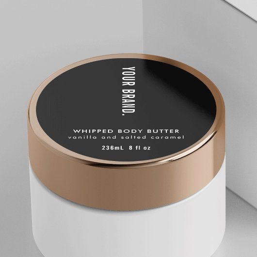 Modern Minimalist Simple Black Jar Product ラウンドシール