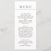 Modern Minimalist Simple Black Line Wedding Dinner メニュー (正面)