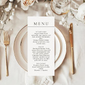 Modern Minimalist Simple Black Line Wedding Dinner メニュー