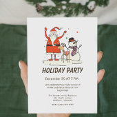 Modern Minimalist Simple Line Art Christmas Party 招待状