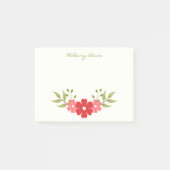 Modern Minimalist Simple Pink & Red Girly Floral ポストイット (正面)