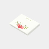 Modern Minimalist Simple Pink & Red Girly Floral ポストイット (アングル)