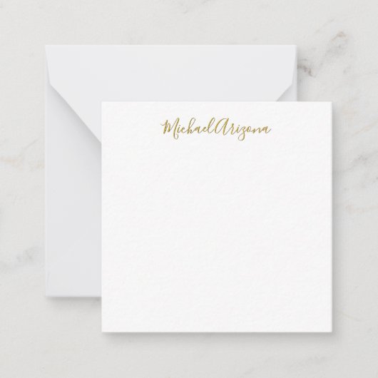 Modern Minimalist Simple Plain Handwriting Name ノートカード (正面)