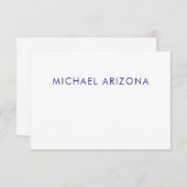 Modern Minimalist Simple Plain Own Name エンクロージャーカード (正面/裏面)