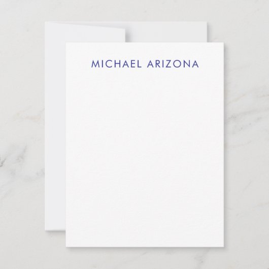 Modern Minimalist Simple Plain Own Name サンキューカード (正面)
