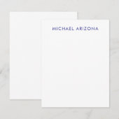 Modern Minimalist Simple Plain Own Name サンキューカード (正面/裏面)