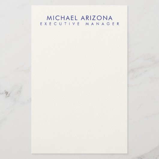 Modern Minimalist Simple Plain Own Name 便箋 (正面)