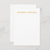 Modern Minimalist Simple Plain Own Name 出欠カード (正面/裏面)