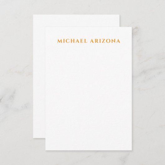 Modern Minimalist Simple Plain Own Name 出欠カード (正面/裏面)