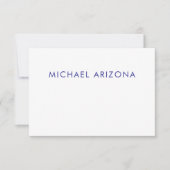 Modern Minimalist Simple Plain Own Name 出欠カード (正面)