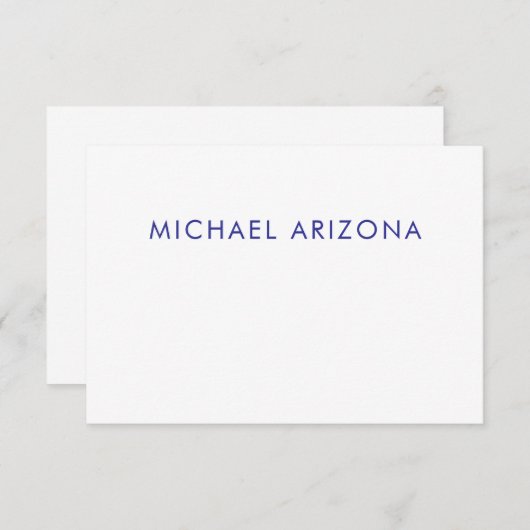 Modern Minimalist Simple Plain Own Name 出欠カード (正面/裏面)