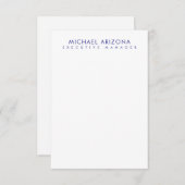 Modern Minimalist Simple Plain Own Name 出欠カード (正面/裏面)