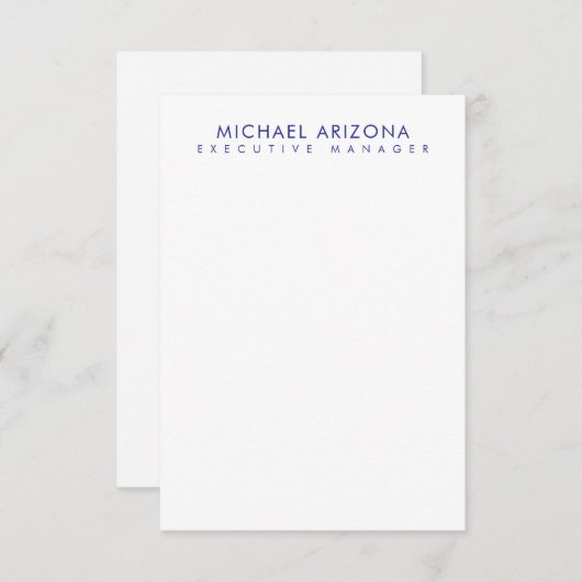 Modern Minimalist Simple Plain Own Name 出欠カード (正面/裏面)