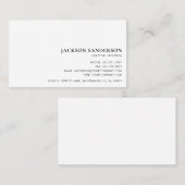 Modern Minimalist Simple Professional Black White 名刺 (正面/裏面)