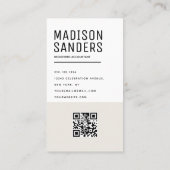 Modern Minimalist  Simple Professional Photo QR 名刺 (裏面)