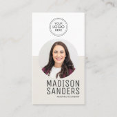 Modern Minimalist  Simple Professional Photo QR 名刺 (正面)