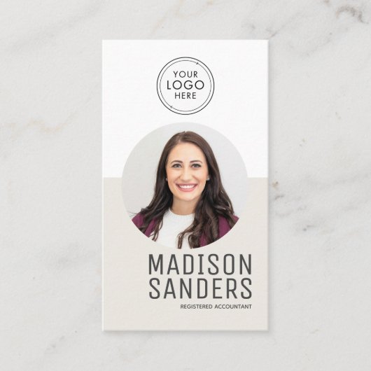 Modern Minimalist  Simple Professional Photo QR 名刺 (正面)