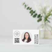 Modern Minimalist  Simple Professional Photo QR 名刺 (スタンド正面)