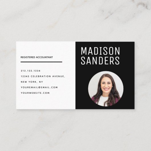 Modern Minimalist Simple Professional Photo QR 名刺 (裏面)